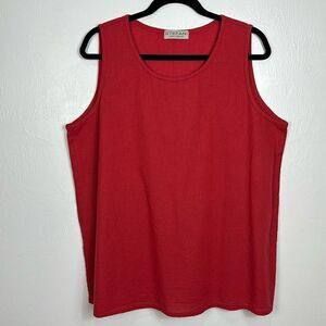 Stefani Made In Estonia Sleeveless Round Neck Top Blouse In Red Size XL